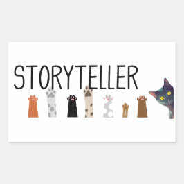 Geschichten erzählen Paws bei der Arbeit - Aufkleb Rechteckiger Aufkleber