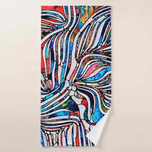 Geschichten kaputt. Unity of Stached Glass Serie.  Badehandtuch (Badehandtuch)