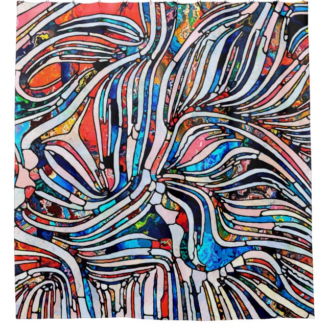 Geschichten kaputt. Unity of Stached Glass Serie.  Duschvorhang (Vorderseite)