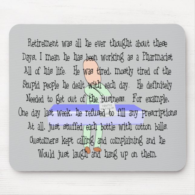 Geschichten-Kunst "Apotheker bereit sich Mousepad (Vorne)