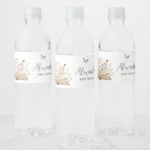 Geschichtenbuch Neues Kapitel Beginnt Baby Shower Wasserflaschenetikett