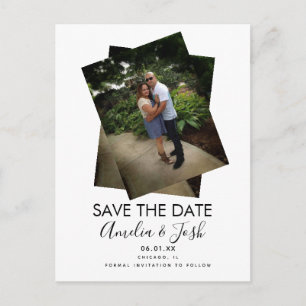 Geschichtete Fotografie Save-the-Date-Foto-Postkar Postkarte