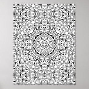 Geschichtete Heartburst-Farbseiten-Musterkunstwerk Poster