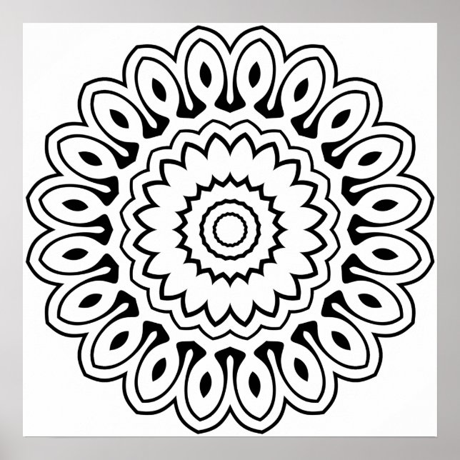 Geschichtete Mandala mit Blütenexplosion und kräft Poster (Vorne)