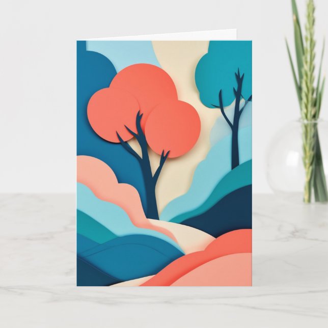 Geschichtete Papierlandschaft Karte (Vorderseite)