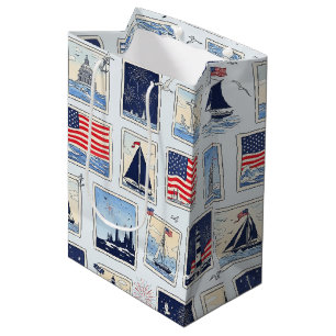 Geschichtete patriotische Papier-Schnitt-Kachel-Mu Mittlere Geschenktüte