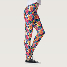 Geschichtete Rosen der Liebe Leggings