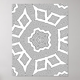Geschichtete Starburst-Farbseite Wellenmuster-Kuns Poster