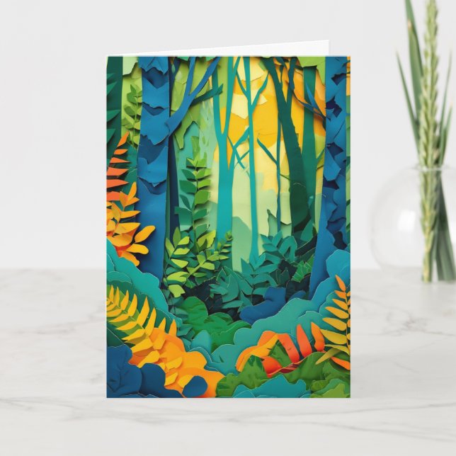 Geschichteter Wald im Morgenlicht Karte (Vorderseite)