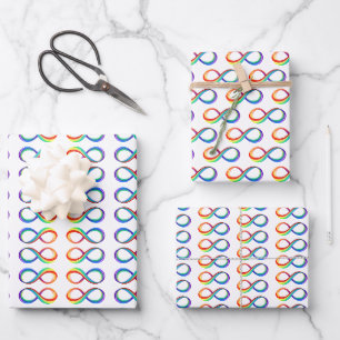 Geschichtetes Regenbogen-Unendlichkeitssymbol Geschenkpapier Set