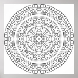 Geschichtetes Stammesmedaillon-Mandala mit Randkun Poster