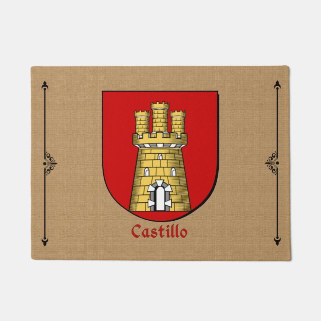Geschichtlicher Schild von Kastilien im Hintergrun Fußmatte (Vorderseite)