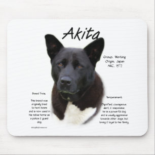 Geschichtsentwurf Akitas (Schwarzes) Mousepad