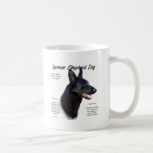 Geschichtsentwurf des Schäferhund-Hund(Schwarzes) Tasse