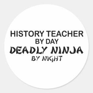 Geschichtslehrer Deadly Ninja Runder Aufkleber