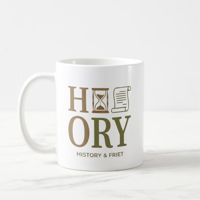Geschichtslehrer-Typografie-Design Kaffeetasse (Links)