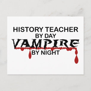 Geschichtslehrer Vampire durch Nacht Postkarte
