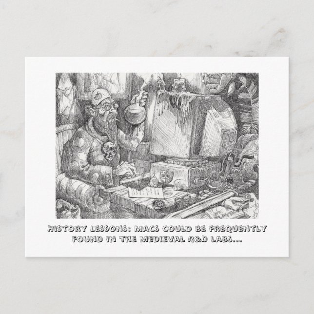 Geschichtsunterricht über Macs Postkarte (Vorderseite)