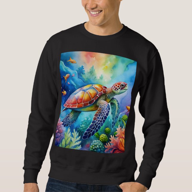 Geschilderte Meeresschildkröte Sweatshirt (Vorderseite)