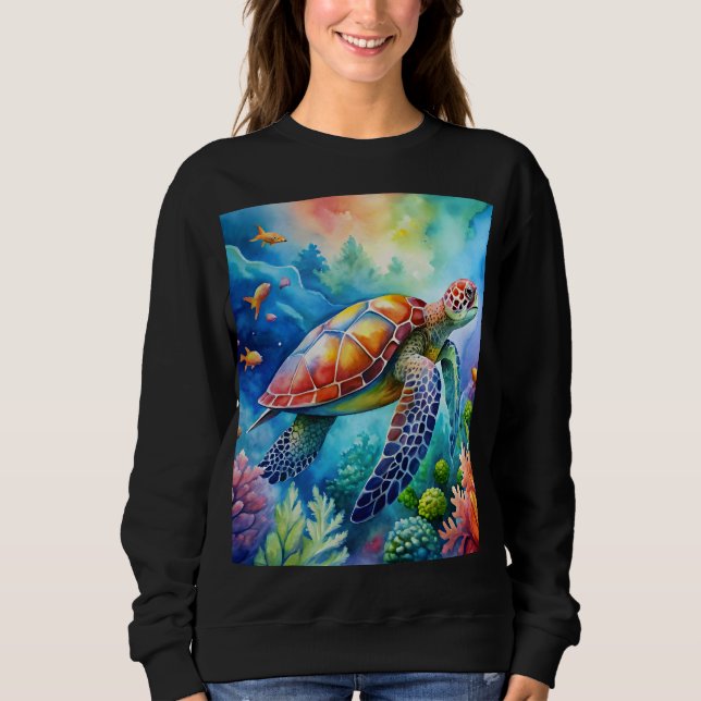 Geschilderte Meeresschildkröte Sweatshirt (Vorderseite)
