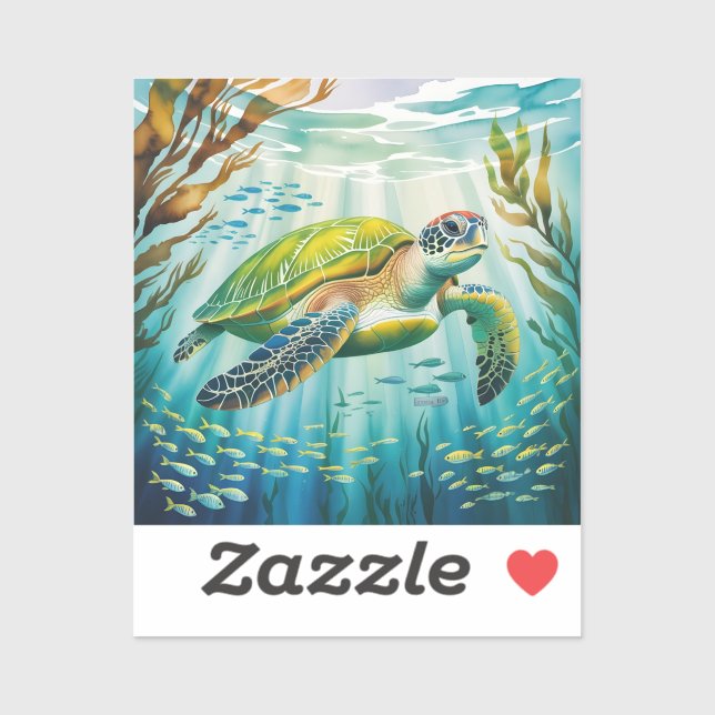 Geschilderte Schildkröte Aufkleber (Blatt)
