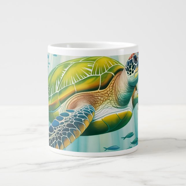 Geschilderte Schildkröte Jumbo-Tasse (Vorderseite)
