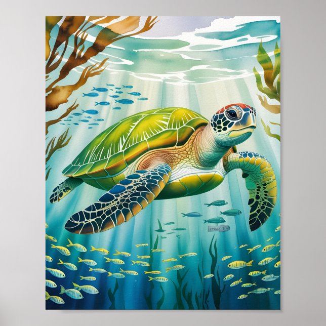 Geschilderte Schildkröte Poster (Vorne)