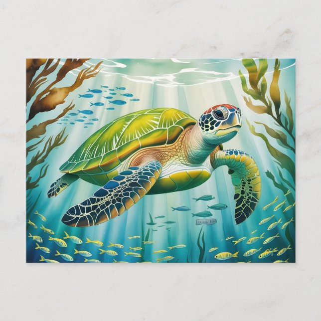 Geschilderte Schildkröte Postkarte (Vorderseite)