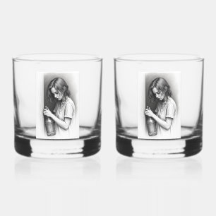 "Geschirmte Geister: Whiskey Glass mit einer Massa Whiskyglas