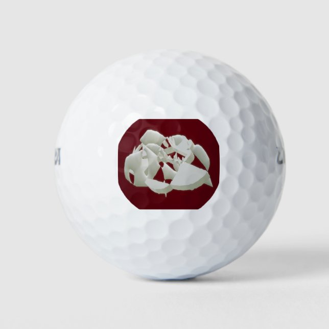 Geschirmter Marmor abstrakte moderne Kunstpflaume Golfball (Vorderseite)