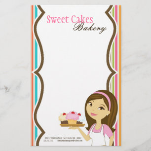 Geschirr - Bäckerei Brünett Baker Cup Kuchen Bäcke Briefpapier