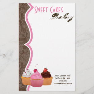 Geschirr - Cup Cakes Bäckerei Süße Leckereien Briefpapier