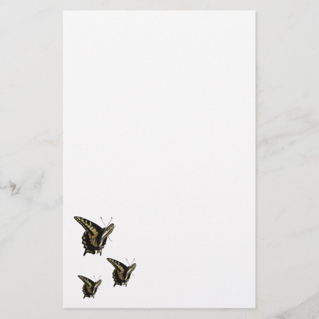 Geschirr - Frack-Schmetterlinge Briefpapier (Vorderseite)