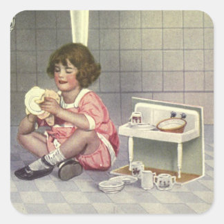 Geschirr machen quadratischer aufkleber