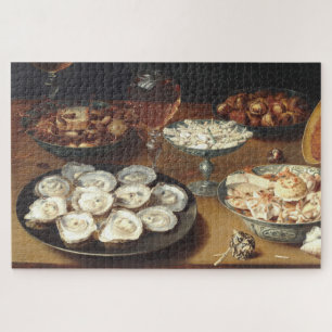 Geschirr mit Austern... Flemish Art Jigsaw Puzzle