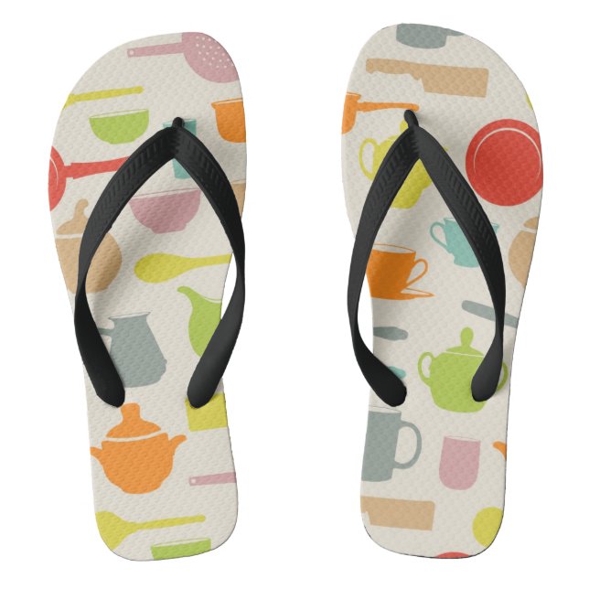 Geschirr-Muster Flip Flops (Fußbett)