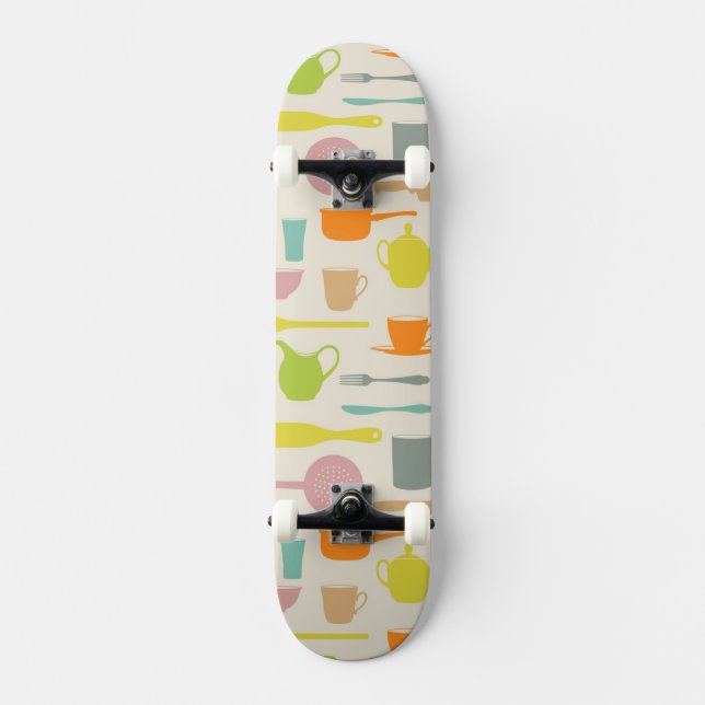 Geschirr-Muster Skateboard (Vorderseite)