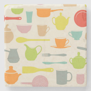 Geschirr-Muster Steinuntersetzer