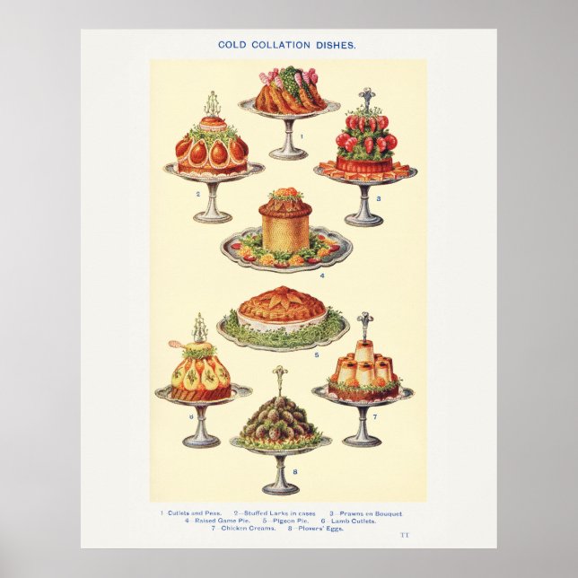 Geschirr von Cold Collation von Mrs. Beeton Poster (Vorne)