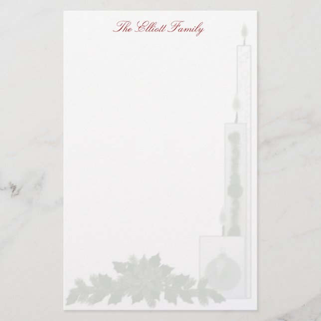 Geschirr - Weihnachtskerzen Briefpapier (Vorderseite)