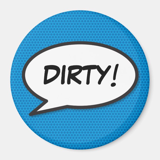 Geschirrspüler Dirty Fun Retro Comic Pop Art Magnet (Vorne)