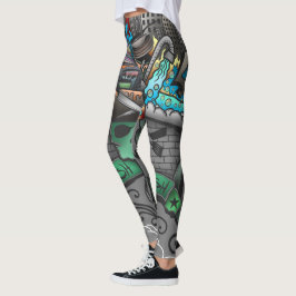 Geschirrspüler Graffiti Zeichnend Leggings