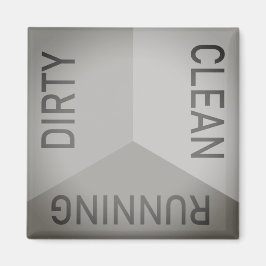 Geschirrspüler grau, dreckig, sauber, umkehrbar magnet