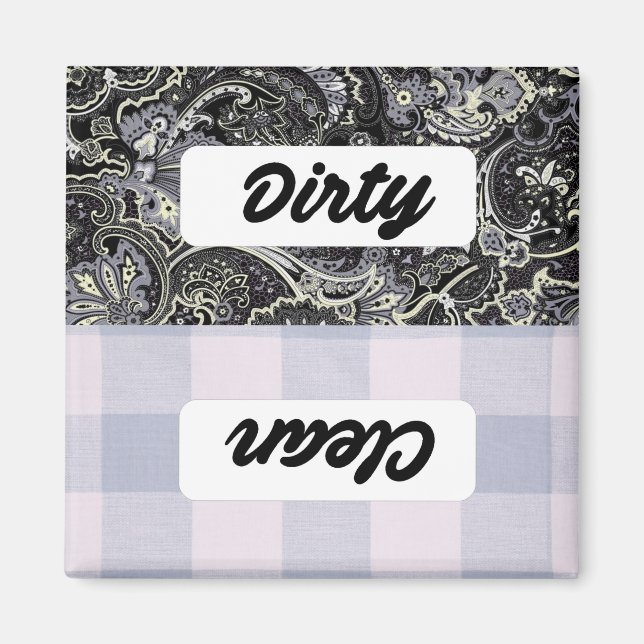 Geschirrspüler sauber/dreckiges Schild Magnet (Vorne)