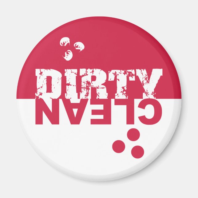 Geschirrspüler, sauber, rot und weiß magnet (Vorne)