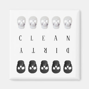 Geschirrspüler sauber Schwarz-Weiß-Geschirrspül Magnet