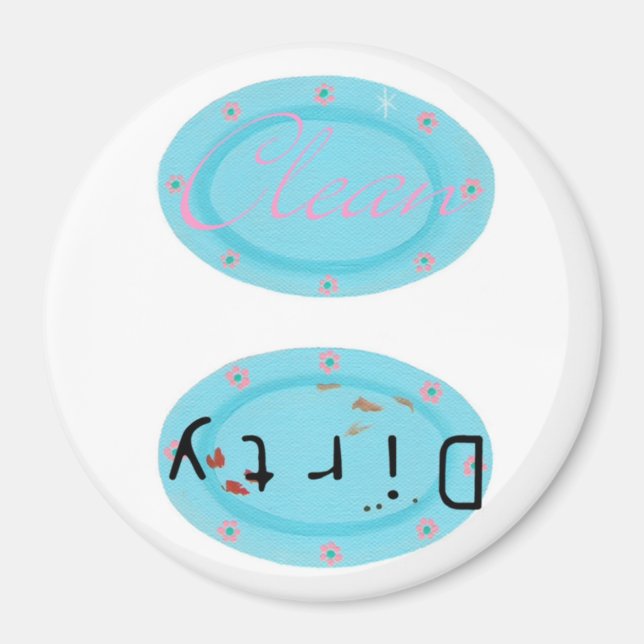 Geschirrspülmagnete - blaue Platten Magnet (Vorne)