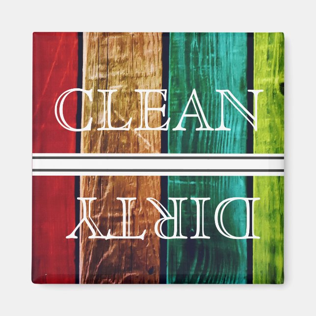 Geschirrspülmaschine im Holzstil Magnet Sauberkeit (Vorne)