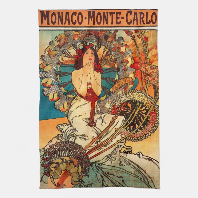 Geschirrtuch Alphonse Mucha Monte Carlo (Vertikal)
