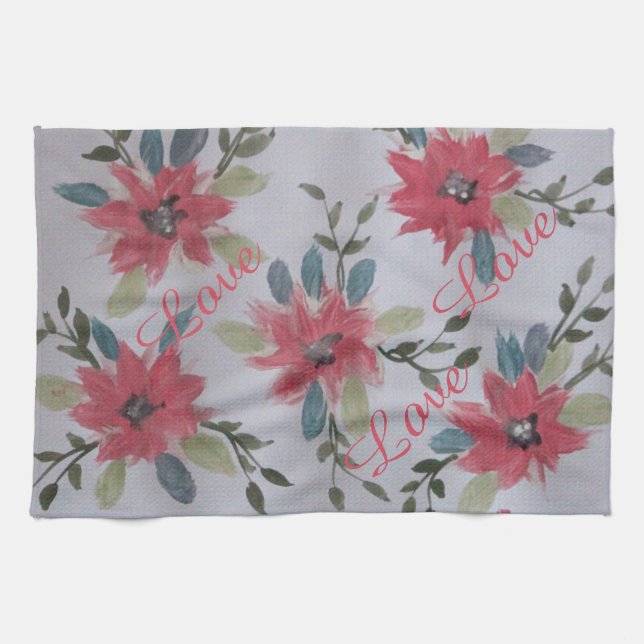 Geschirrtuch mit Korallenblumen (Horizontal)